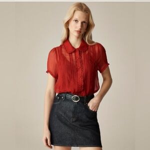 NWT Sheer Button Up Top